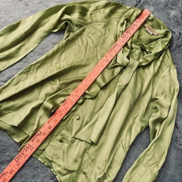 GUCCI Green Tie Front Blouse - Picture 5 of 8